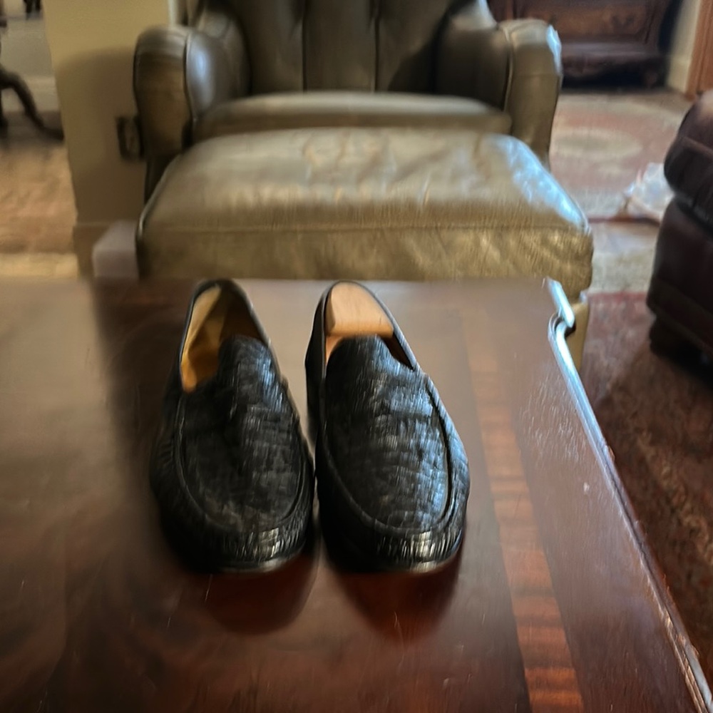 Classic Black Men's Genuine Ostrich Loafer - Picture 6 of 9